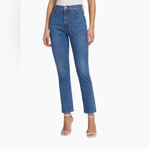 Veronica Beard Alenah High-Rise Stretch Straight-Leg Jeans | Size 32